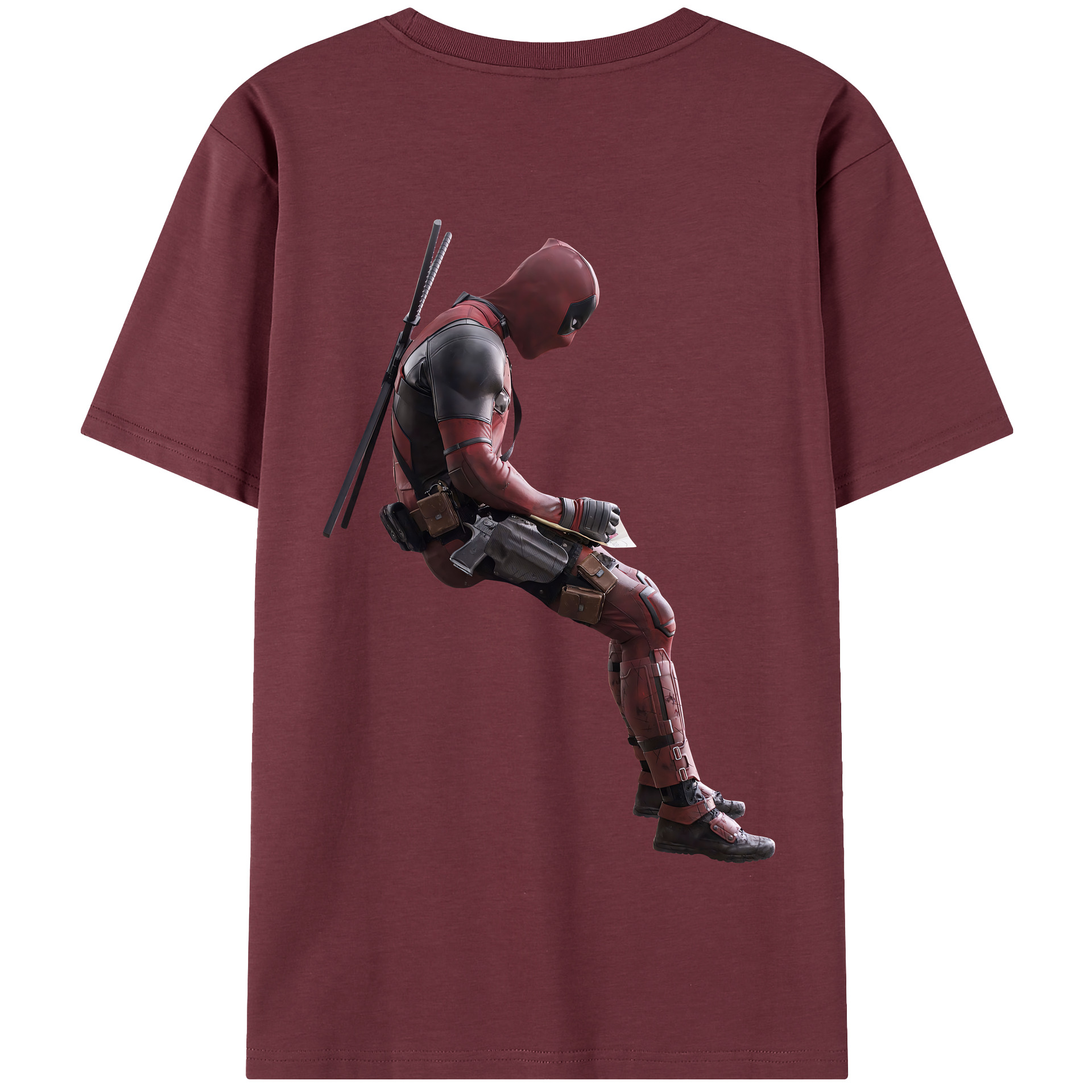 （画像用） Deadpool デッドプール 綿100％半袖Tシャツ（背面プリント）